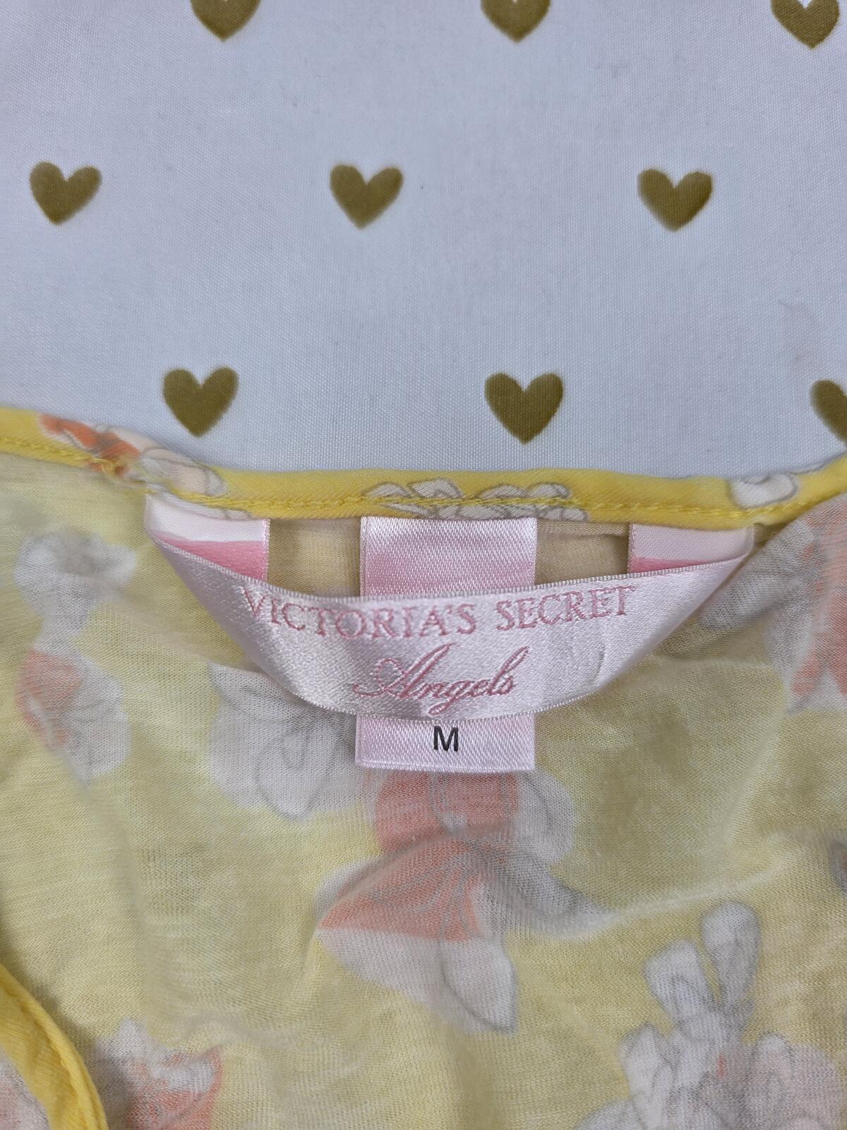 Victorias Secret Vintage ANGELS Medium Yellow Soft Sleep Dress Nightie Y2 MODAL