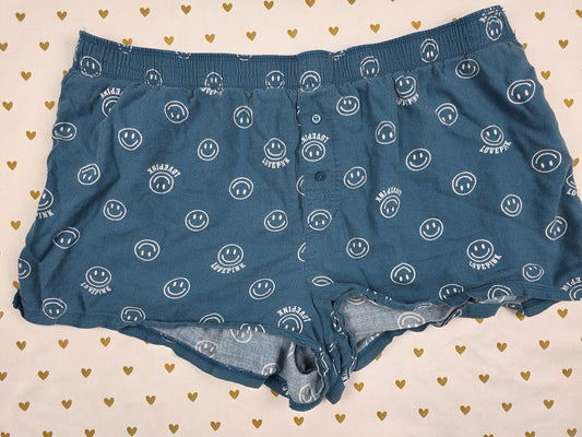 Victorias Secret PINK Smiley Face LARGE Sleep Shorts Boxers Pajama Bottoms