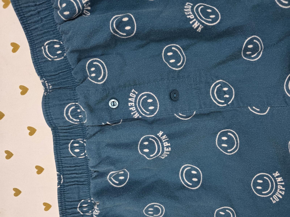 Victorias Secret PINK Smiley Face LARGE Sleep Shorts Boxers Pajama Bottoms