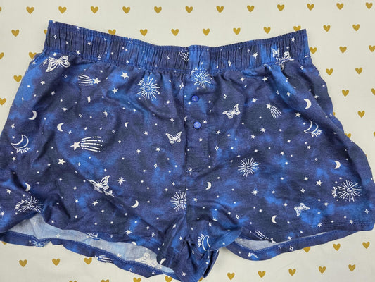 Victorias Secret PINK Blue Butterflies XS Sleep Shorts Boxers Pajama Bottoms
