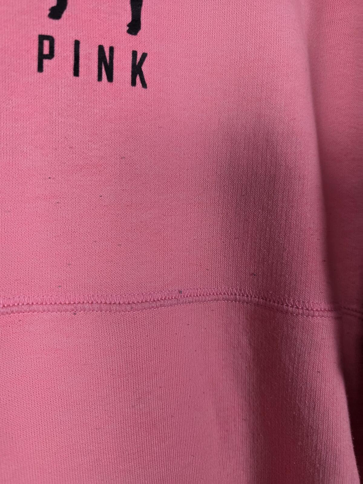 Victorias Secret Pink Cheetah Leopard Logo Sweater Shirt Large