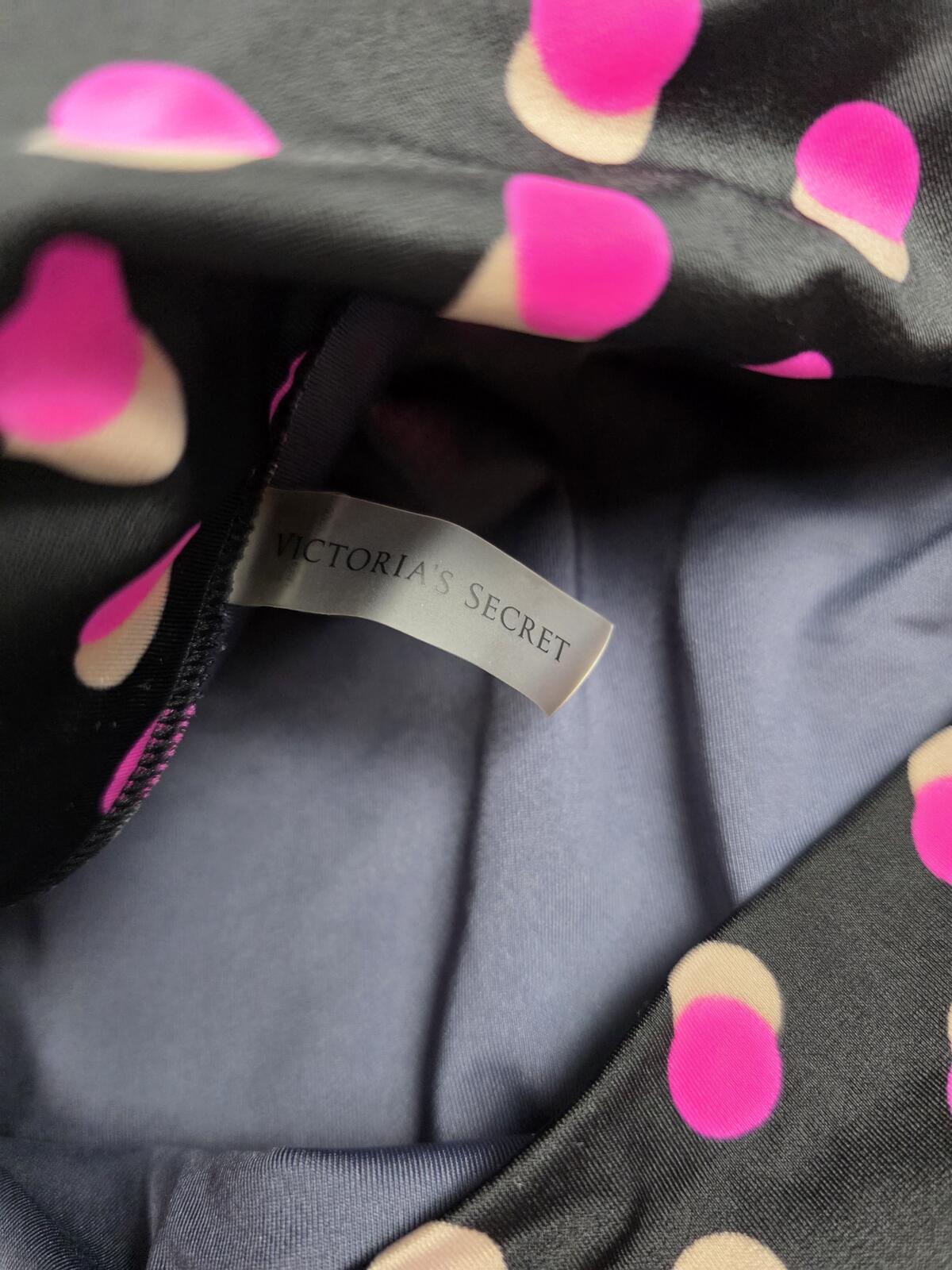 Victorias Secret Swim Polka Dot High Waist Swim Bottoms Bikini Black MEDIUM