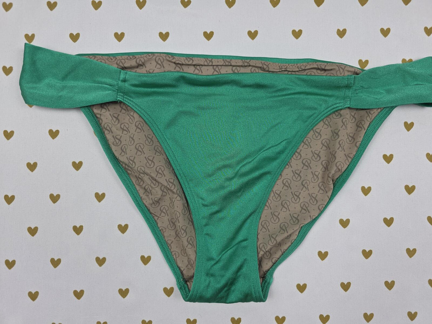 Victorias Secret Swim Green Ruched Bikini Bottoms MEDIUM
