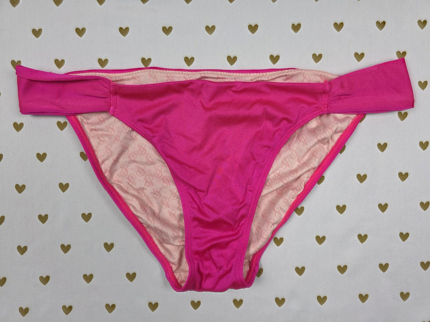 Victorias Secret Swim ruched Pink Bikini Bottoms MEDIUM Pink