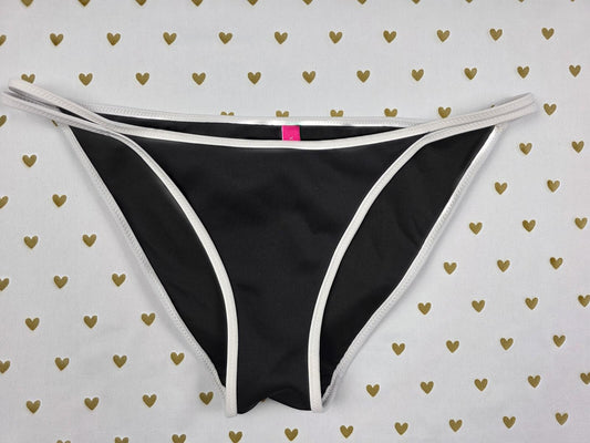 Victorias Secret Swim Strappy Bikini Bottoms Black Low Rise Medium