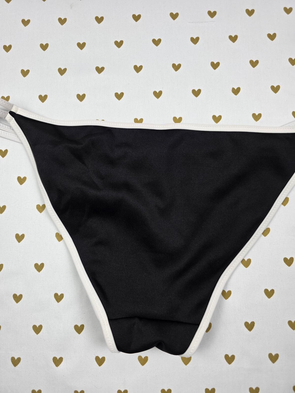 Victorias Secret Swim Strappy Bikini Bottoms Black Low Rise Medium