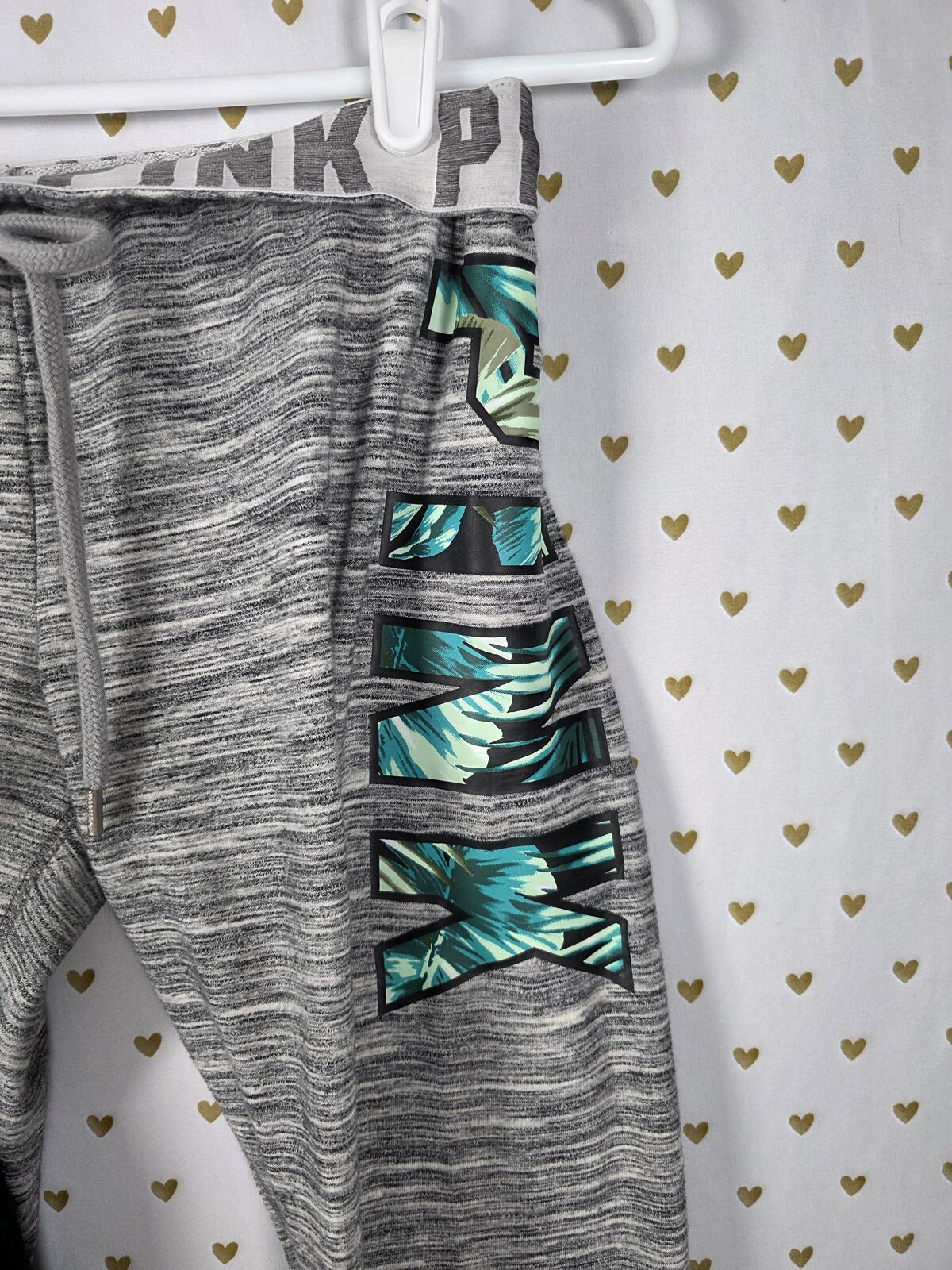 Victorias Secret Pink Hawaiian Limited Quarter Zip SET Sweatpants 2pc Palm SM M