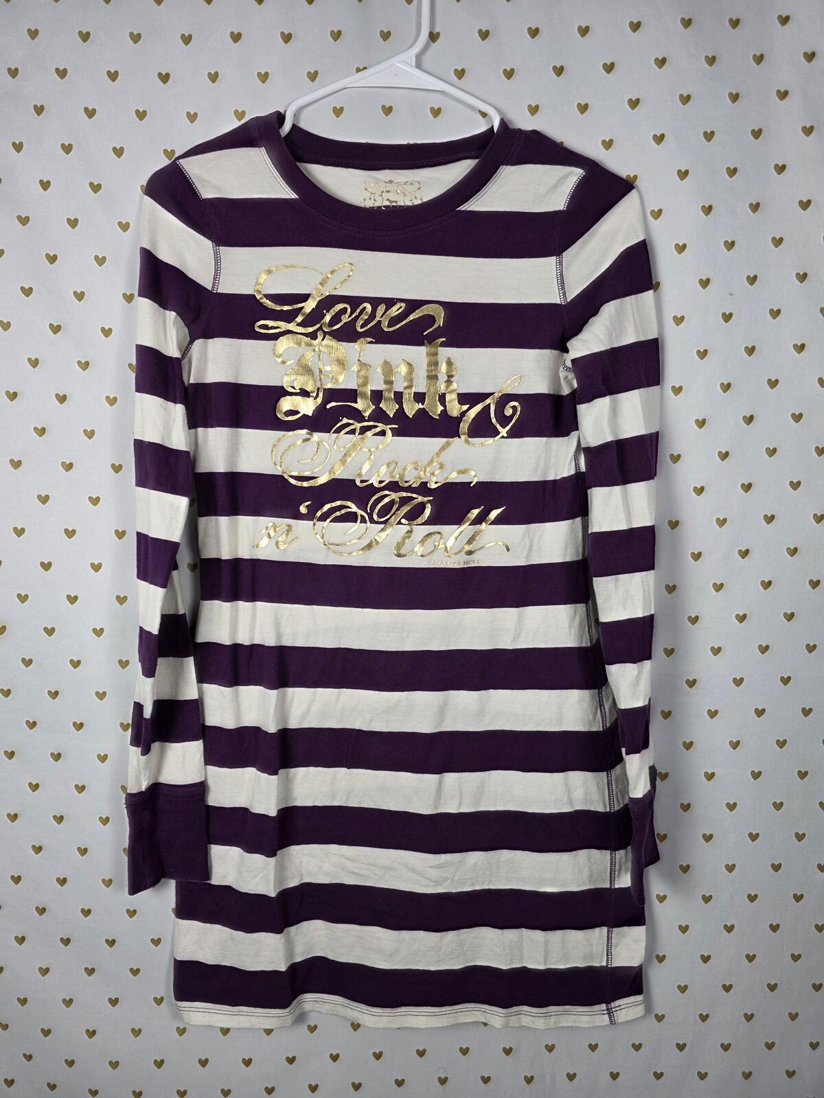 Victorias Secret PINK Vintage Striped Long Sleeve ROCK N ROLL Dress XS