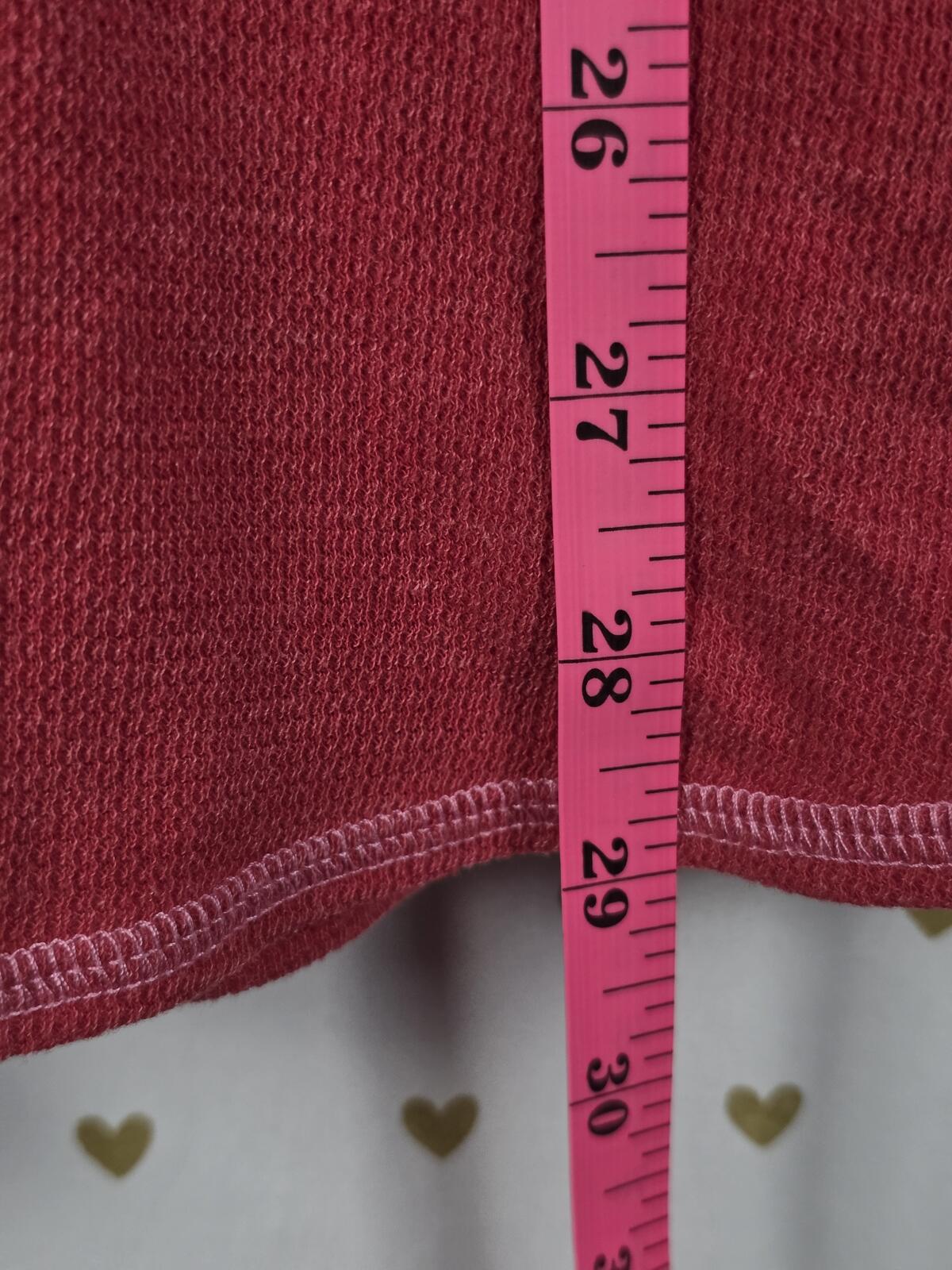 Vintage PINK Victoria's Secret Thermal Tunic Henley Mini Dress Crest SMALL
