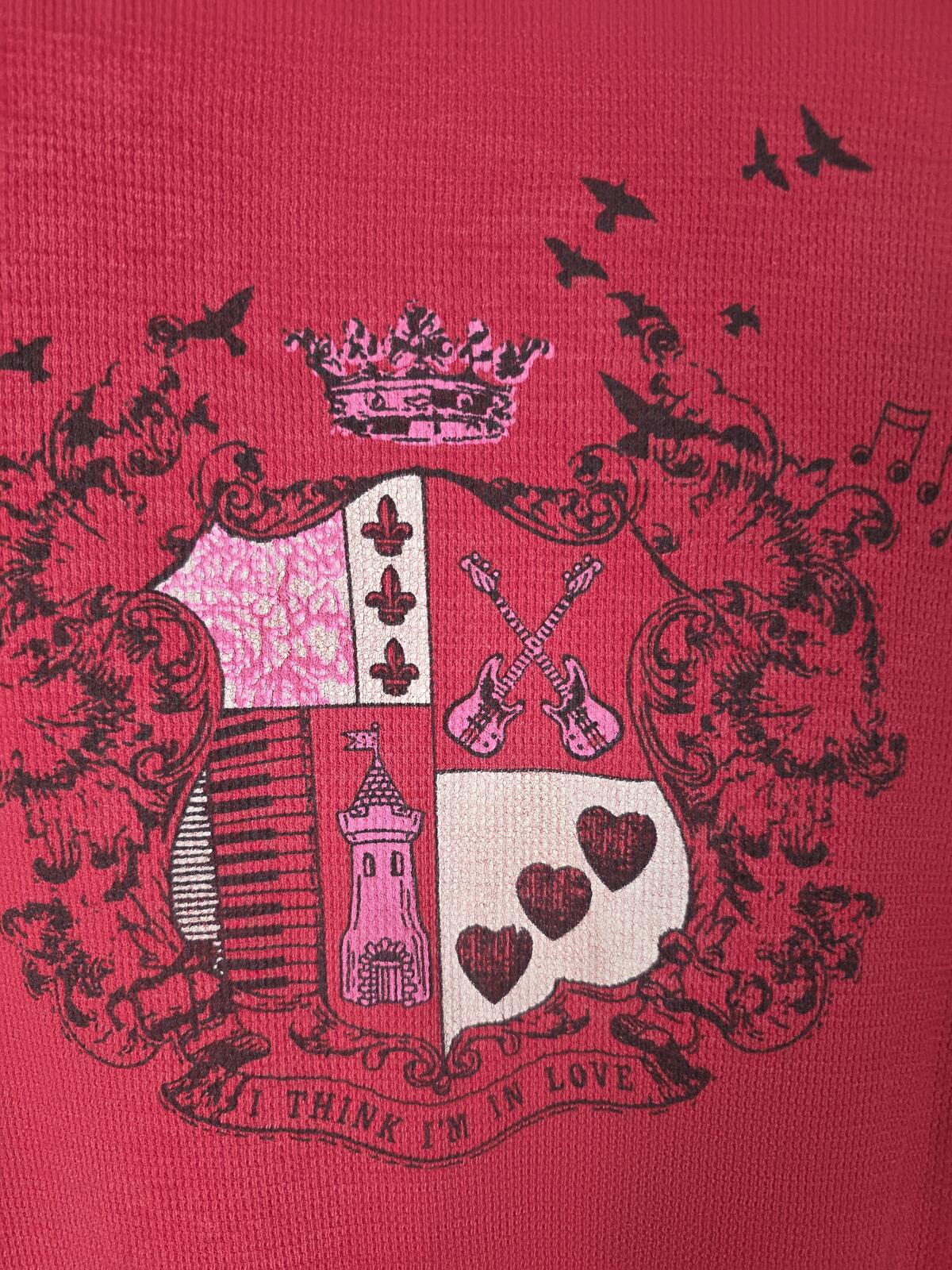 Vintage PINK Victoria's Secret Thermal Tunic Henley Mini Dress Crest SMALL