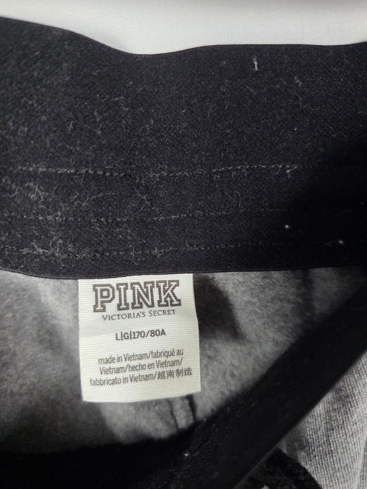 PINK Victoria's Secret Rainbow Logo Slouchy Jogger Set Gray Large