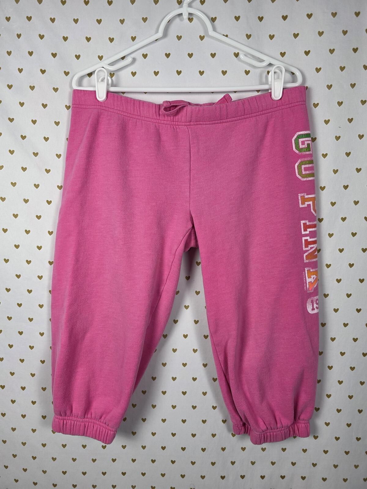 Victorias Secret Vintage GO PINK Capri sweats sweatpants y2k cropped medium HTF