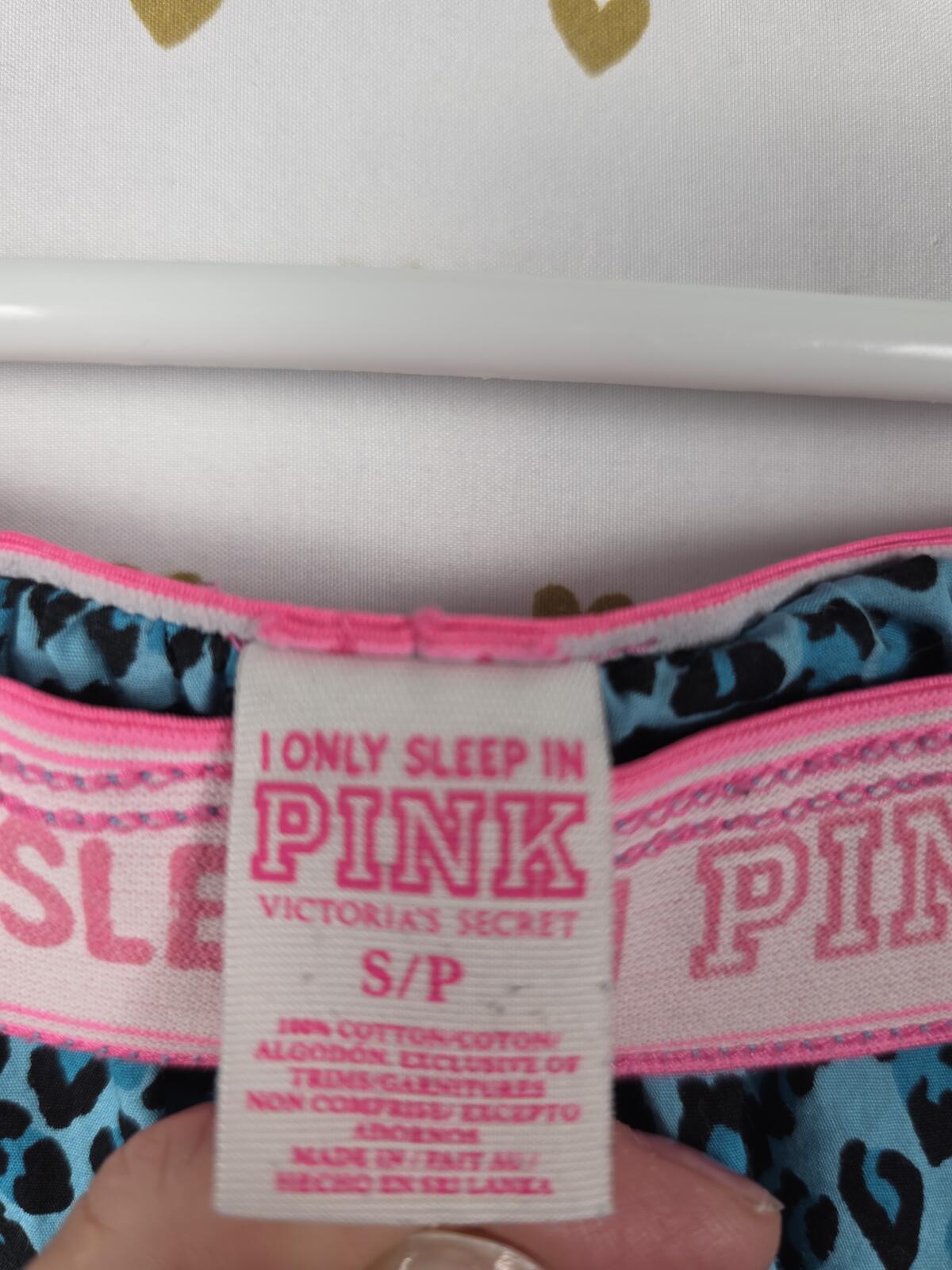 Victorias Secret PINK Vintage Y2k Blue Leopard Cheetah Sleep Pants Pajama Bottom
