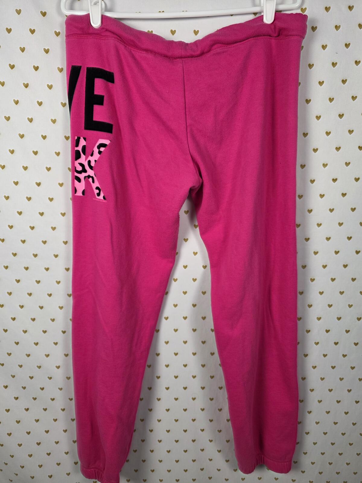 Victorias Secret PINK HTF Leopard Cheetah Print Logo Sweats Sweatpants Y2k