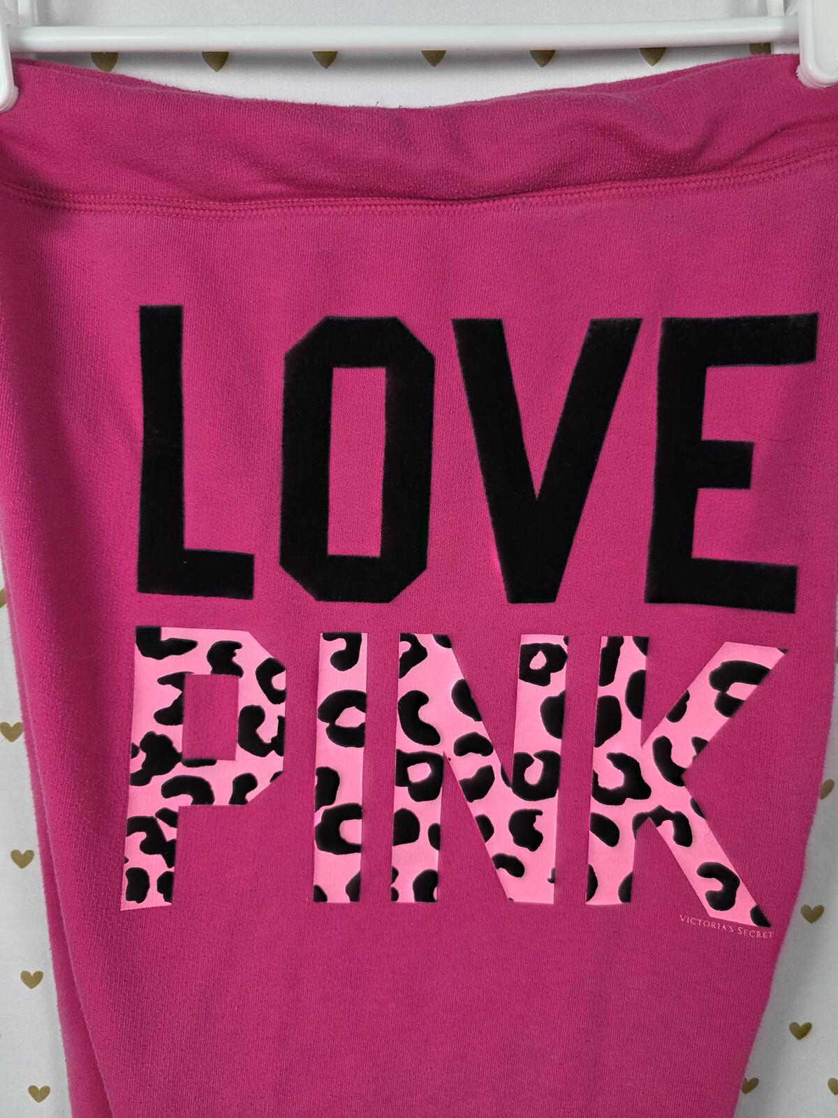 Victorias Secret PINK HTF Leopard Cheetah Print Logo Sweats Sweatpants Y2k