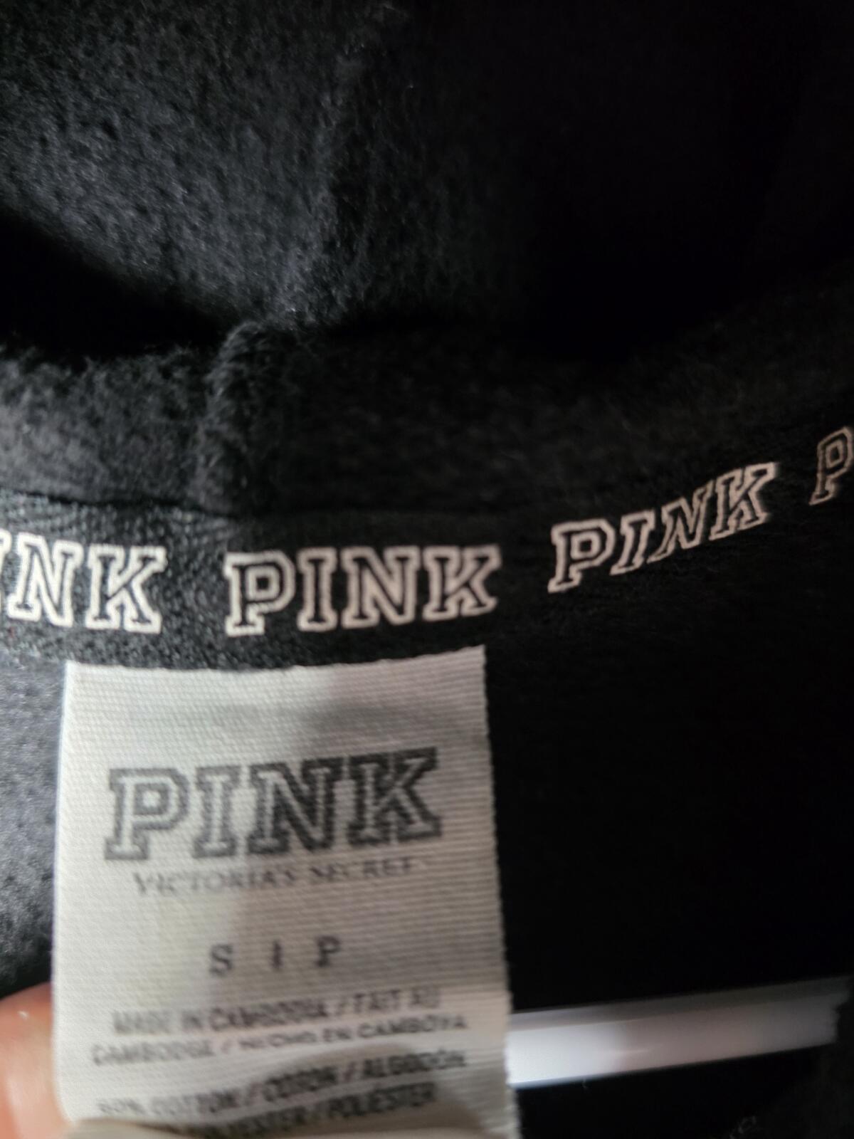 Victorias Secret Pink Leopard cheetah Logo Full zip Hoodie jacket SMALL