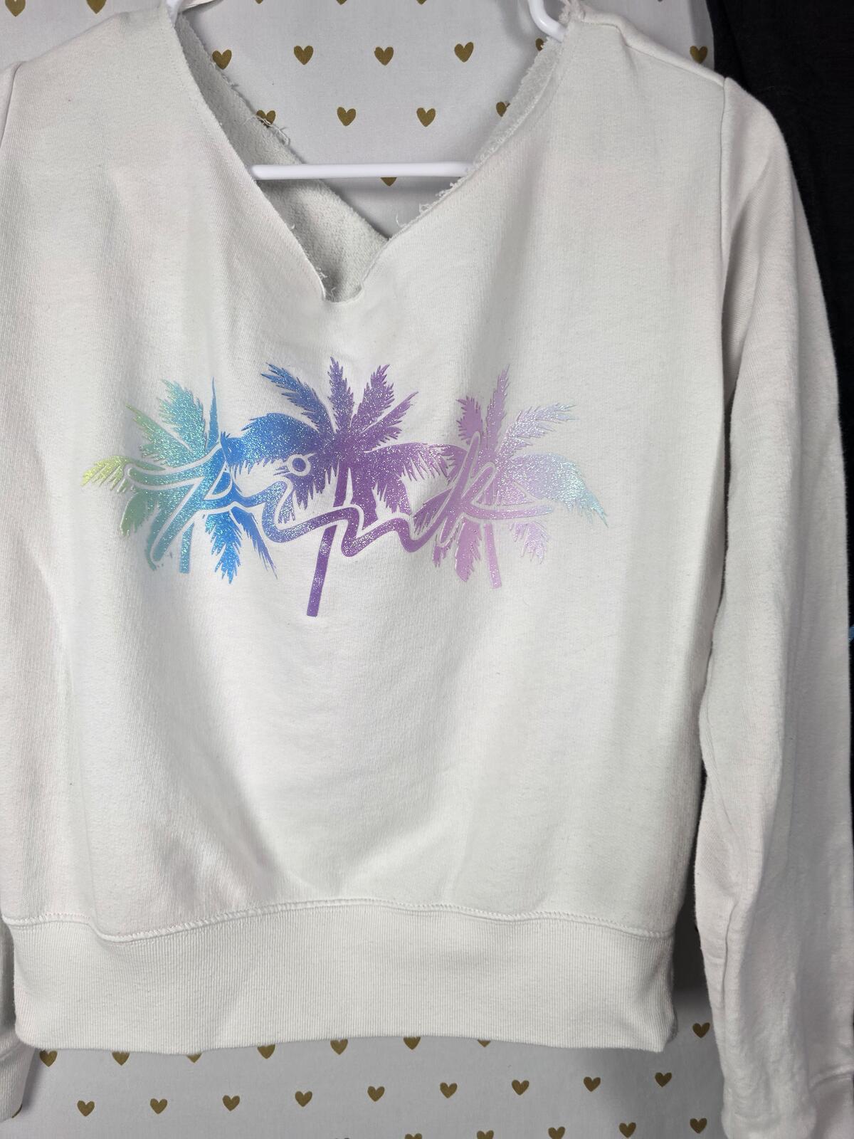 Victorias Secret Pink BLING GLitter Palm Slouchy Sweater Yoga Pant SET outfit SM