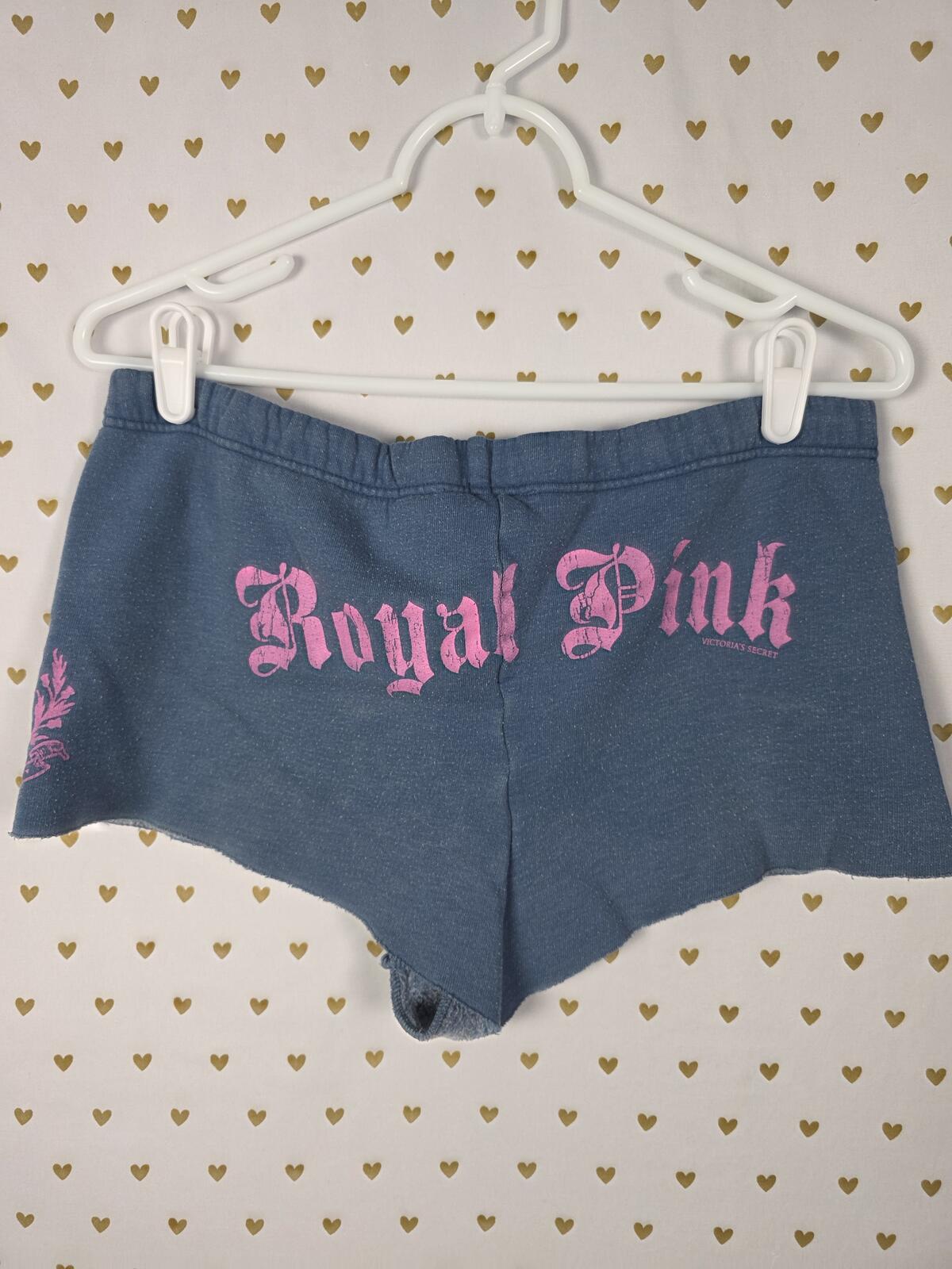 Victorias Secret Vintage ROYAL PINK Logo Sweat shorts Y2k Sweats Medium