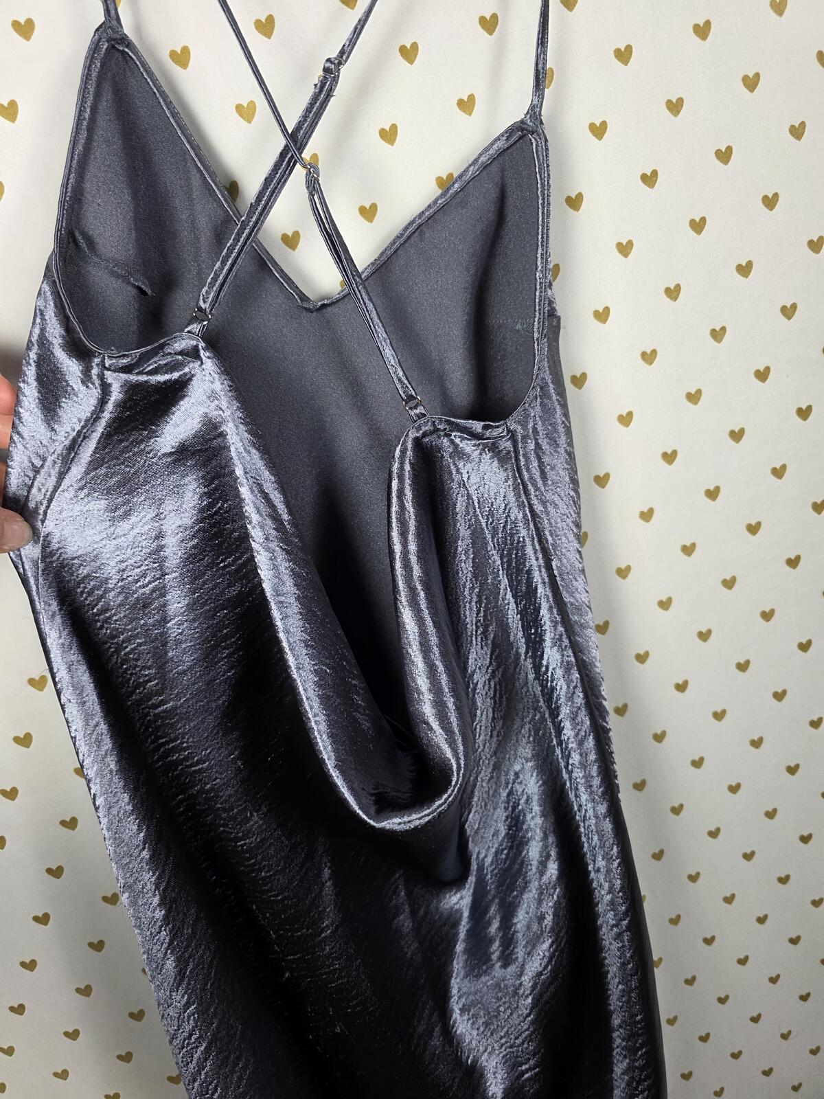 Victorias Secret Vintage Shimmer Cross back SMALL Nightie Lingerie Slip Dress