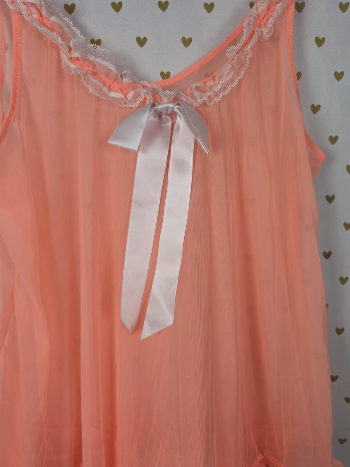 Victorias Secret Neon Sabrina Carpenter Style Babydoll Nightie Small Sheer