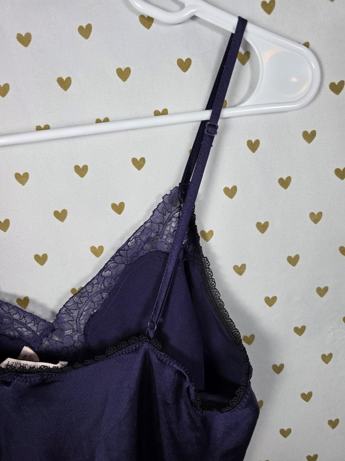 Victorias Secret Sexy Purple Satin Slip Dress Medium Nightie Lingerie