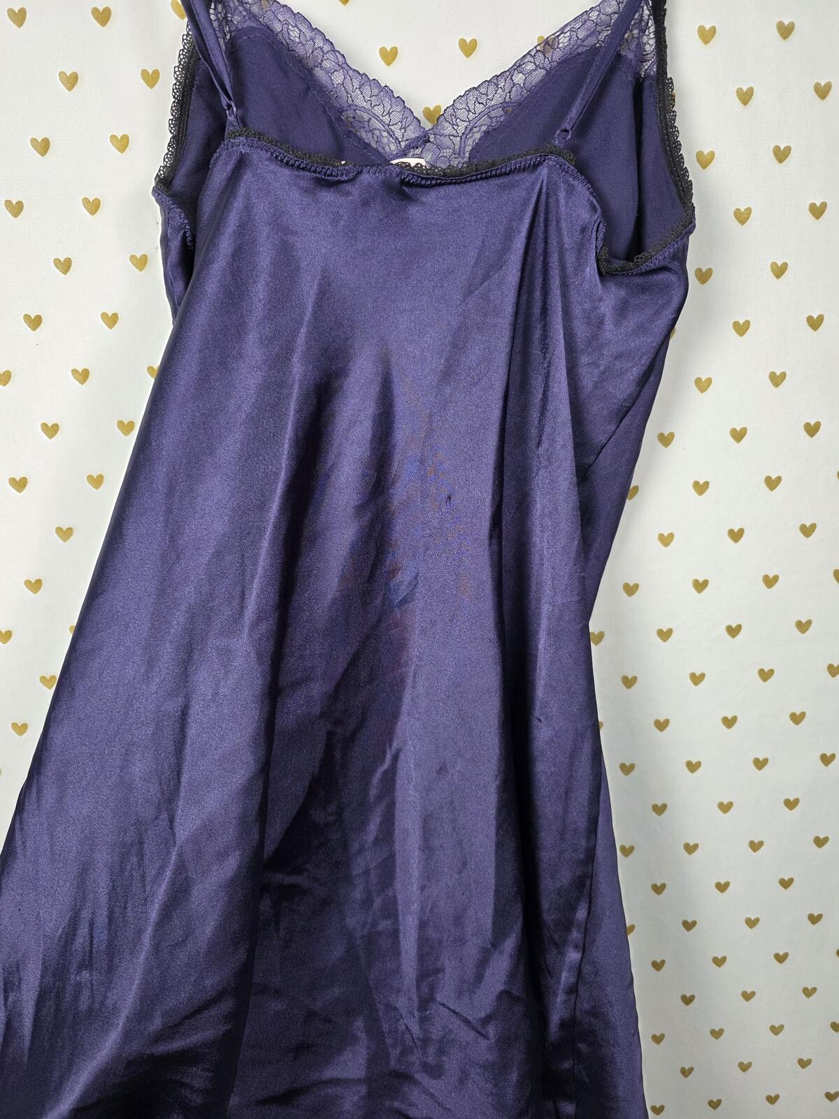 Victorias Secret Sexy Purple Satin Slip Dress Medium Nightie Lingerie