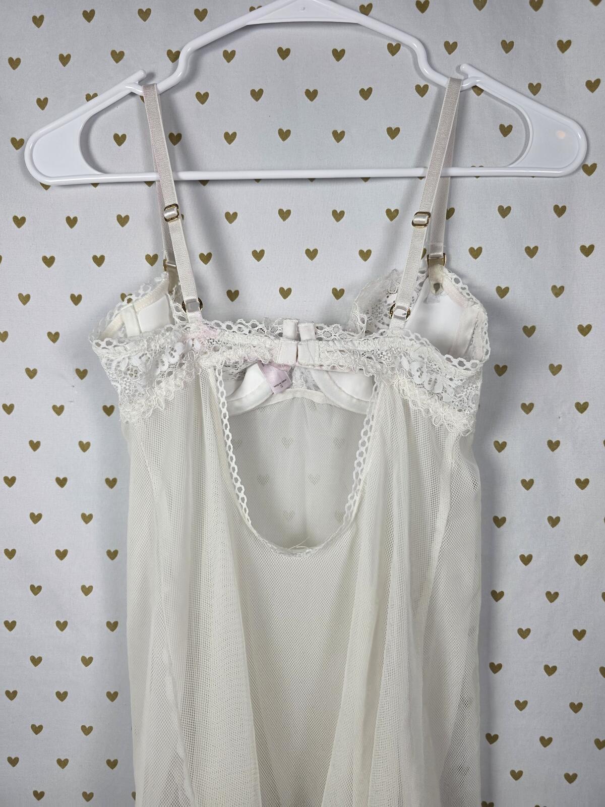 Victorias Secret White Sexy Garter Push Up Lingerie Vintage Very Sexy SMALL