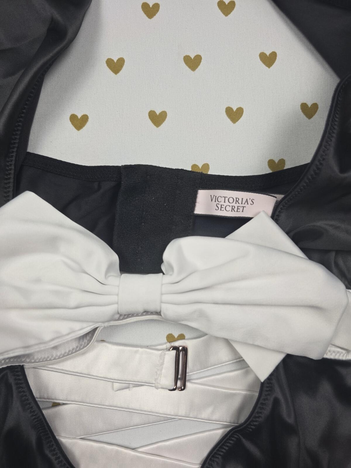 Victorias Secret medium Sexy Tie Strappy Teddy satin Lingerie Bow
