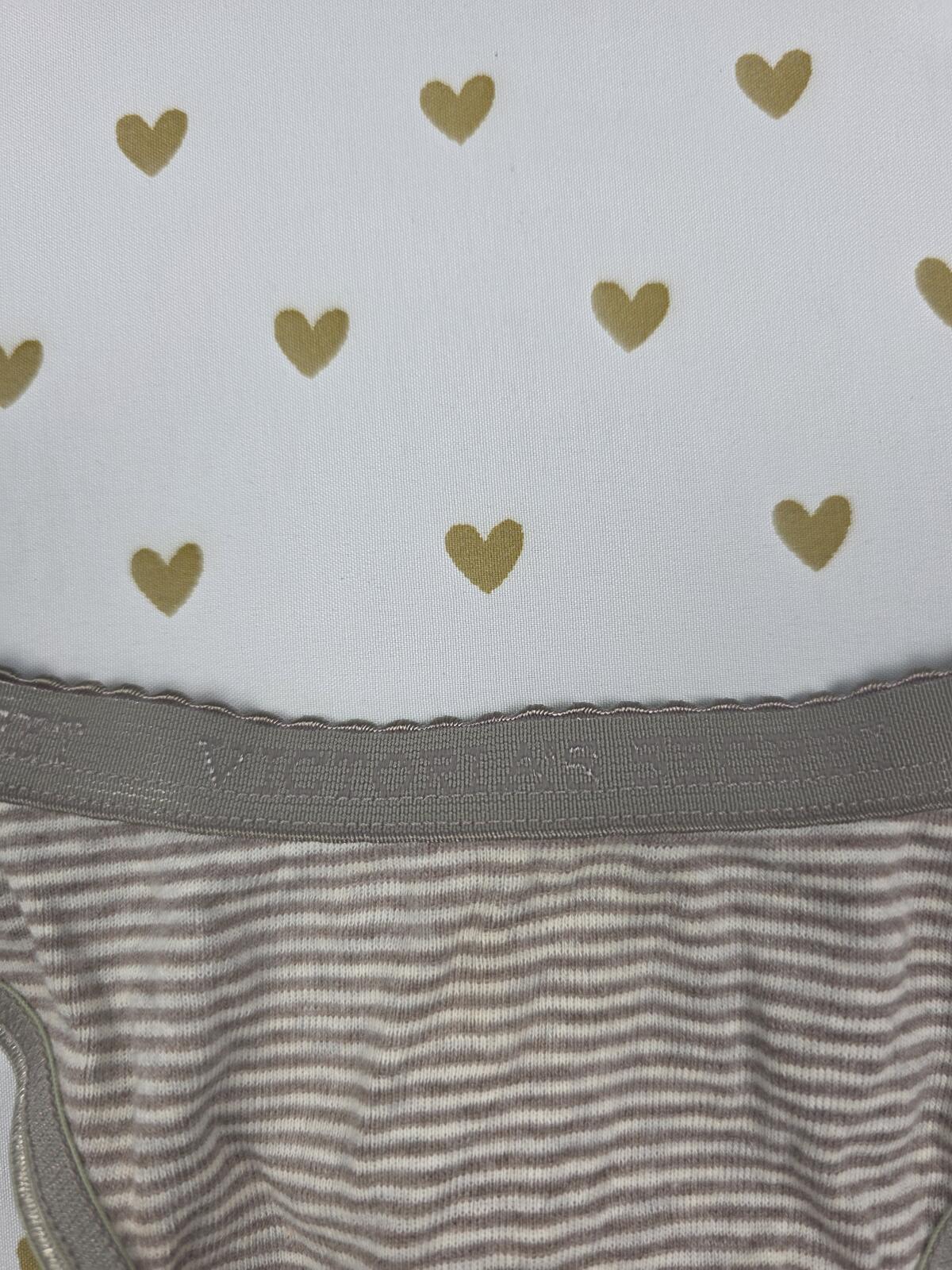 Victorias Secret NEW NWT Striped  100% Cotton Vintage Low Rise THONG Small