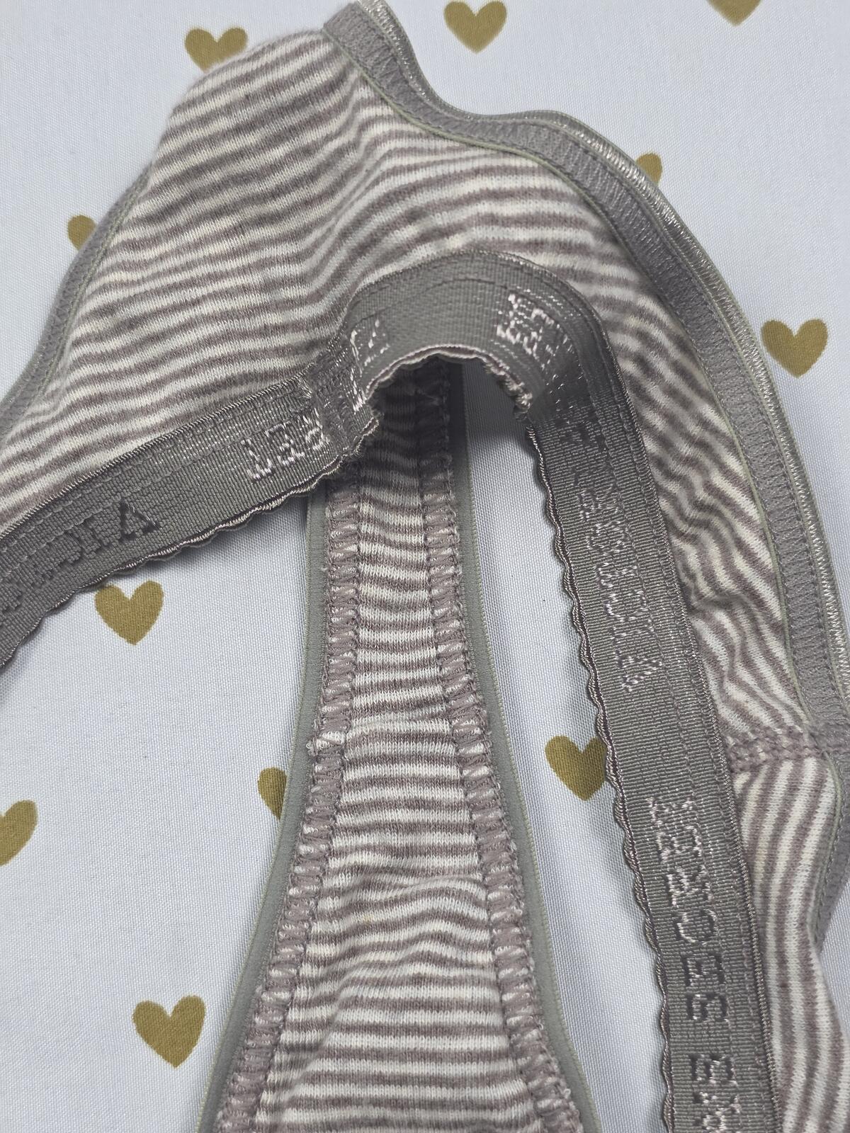 Victorias Secret NEW NWT Striped  100% Cotton Vintage Low Rise THONG Small