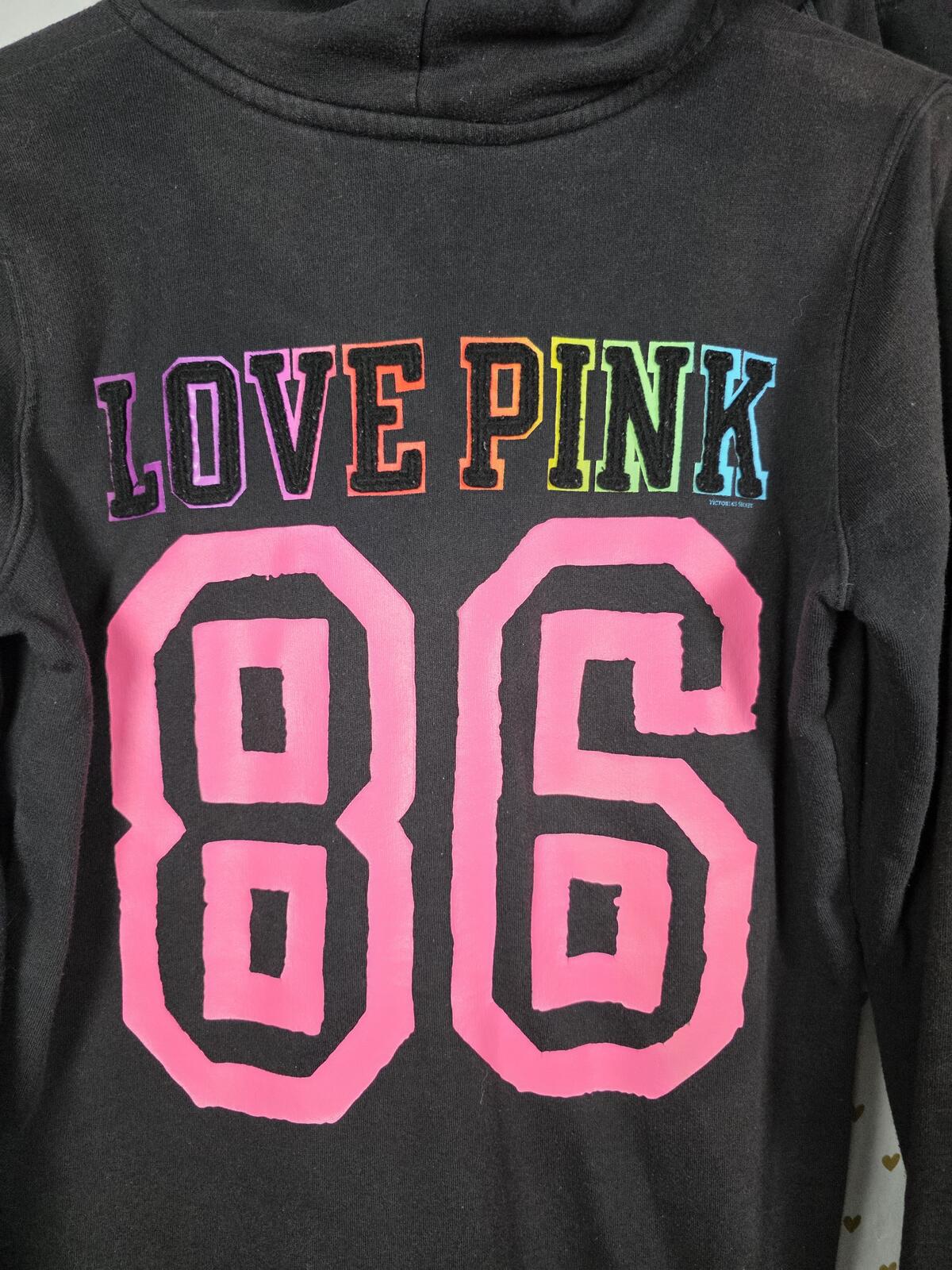 Victorias Secret Pink VINTAGE HTF Rainbow Embroidered SET Hoodie Sweats SMALL