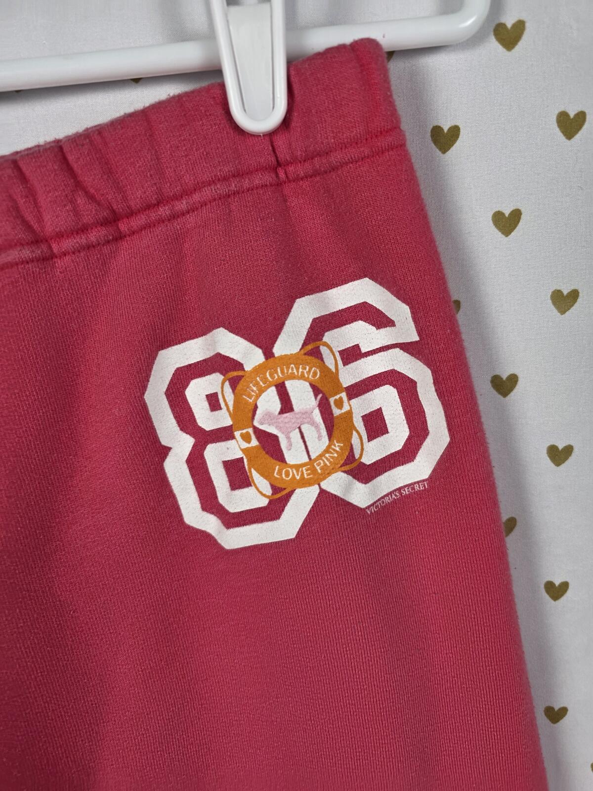 Victorias Secret PINK Vintage Lifeguard LOVE Joggers Y2k Sweatpants Sweats SMALL