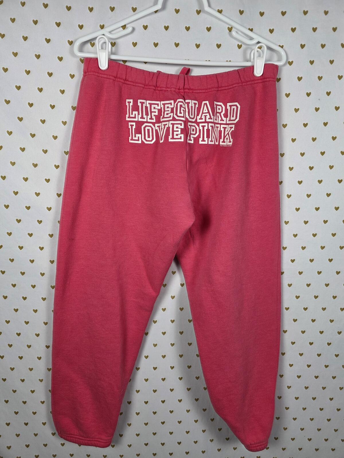 Victorias Secret PINK Vintage Lifeguard LOVE Joggers Y2k Sweatpants Sweats SMALL