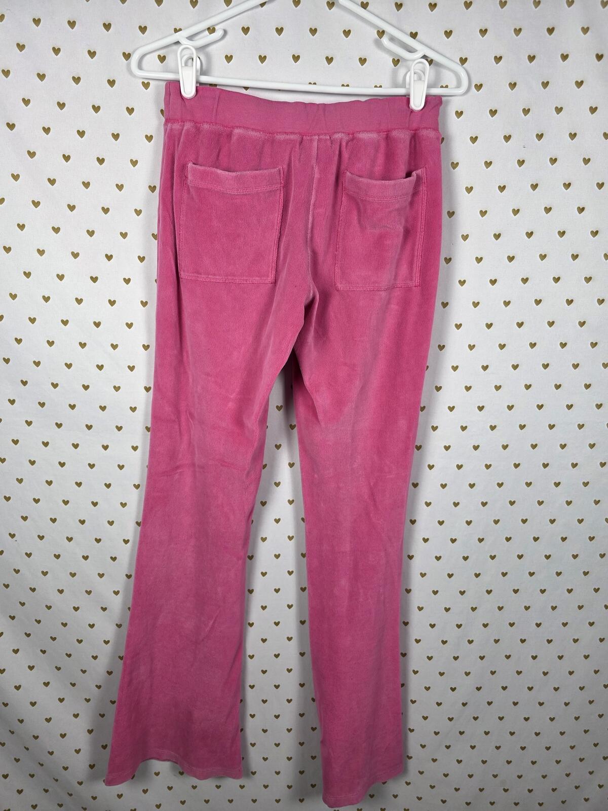 Victorias Secret PINK Velour Vintage Y2k Bling Pocket Sweats Flared y2k SMALL