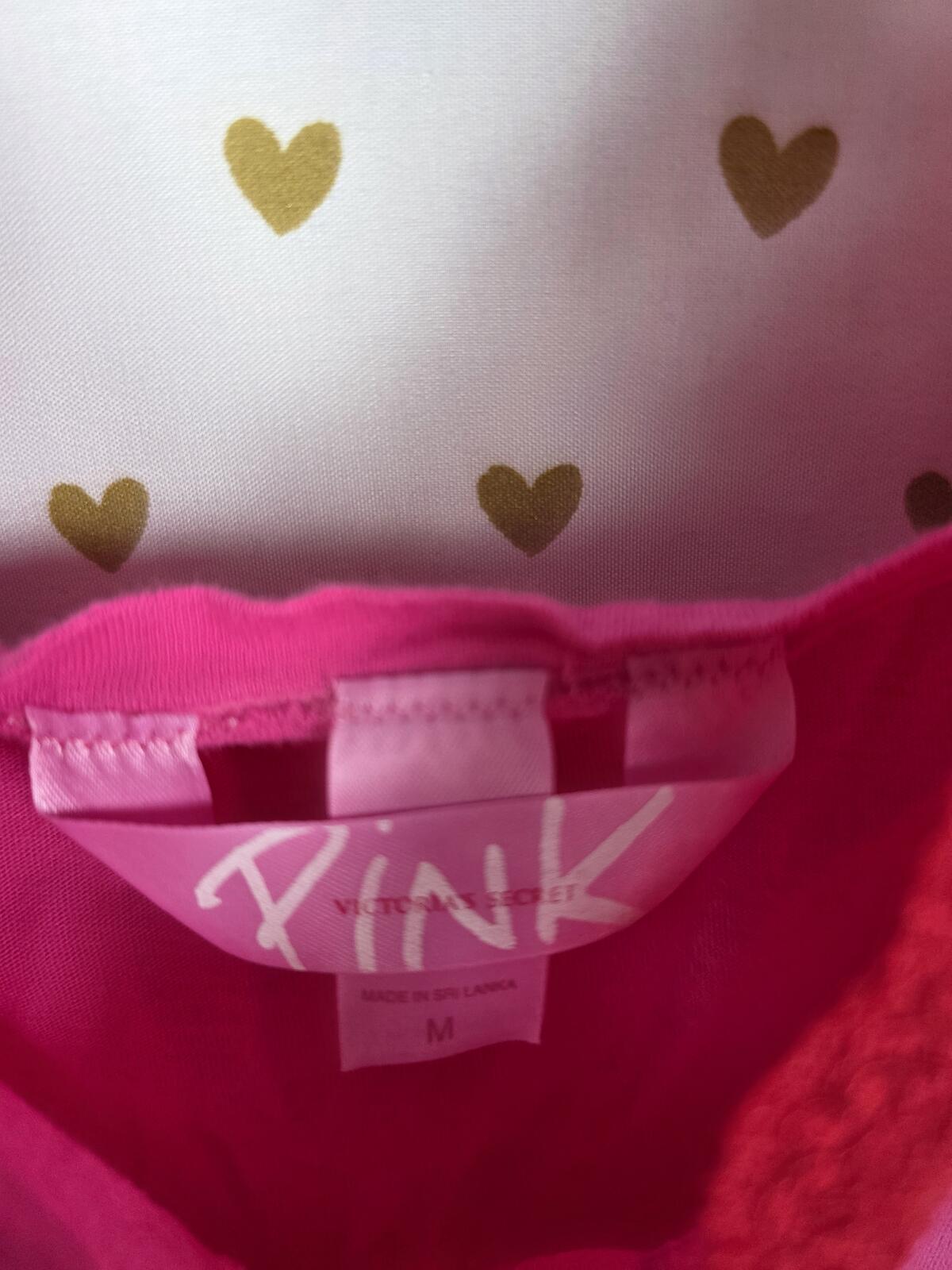 Vintage Victoria's Secret PINK Tank Dress HTF Bling Lace Crest Graphic Y2K M