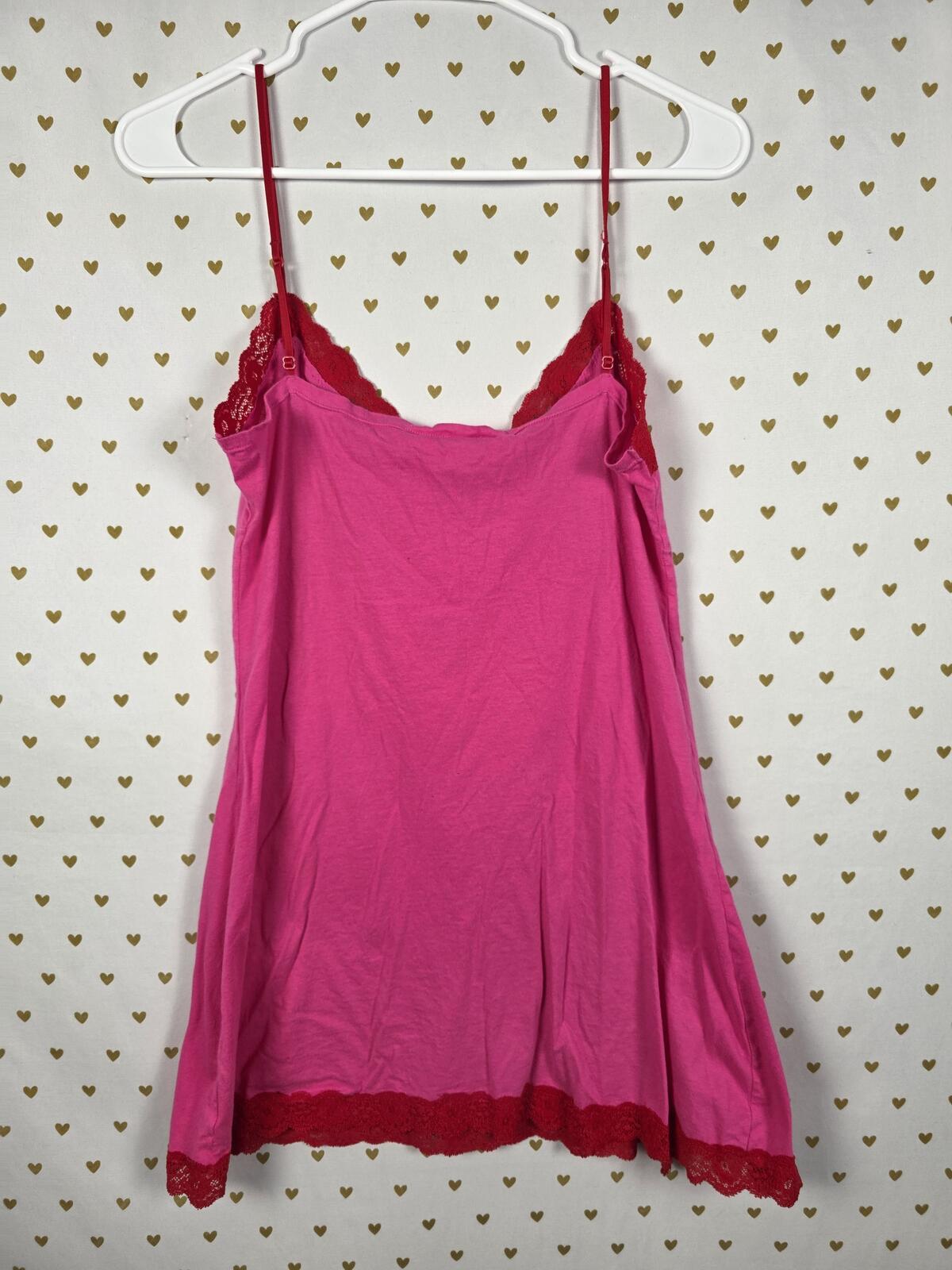 Vintage Victoria's Secret PINK Tank Dress HTF Bling Lace Crest Graphic Y2K M