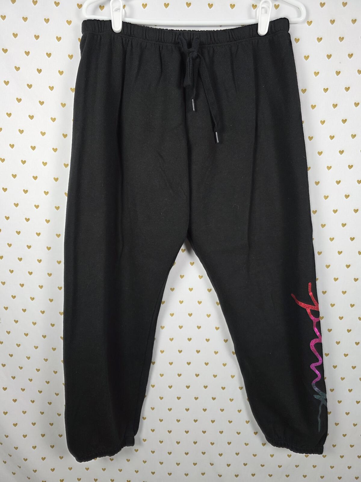 Victorias Secret Pink Bling Glitter Pullover Hoodie Sweater Sweats SET LARGE