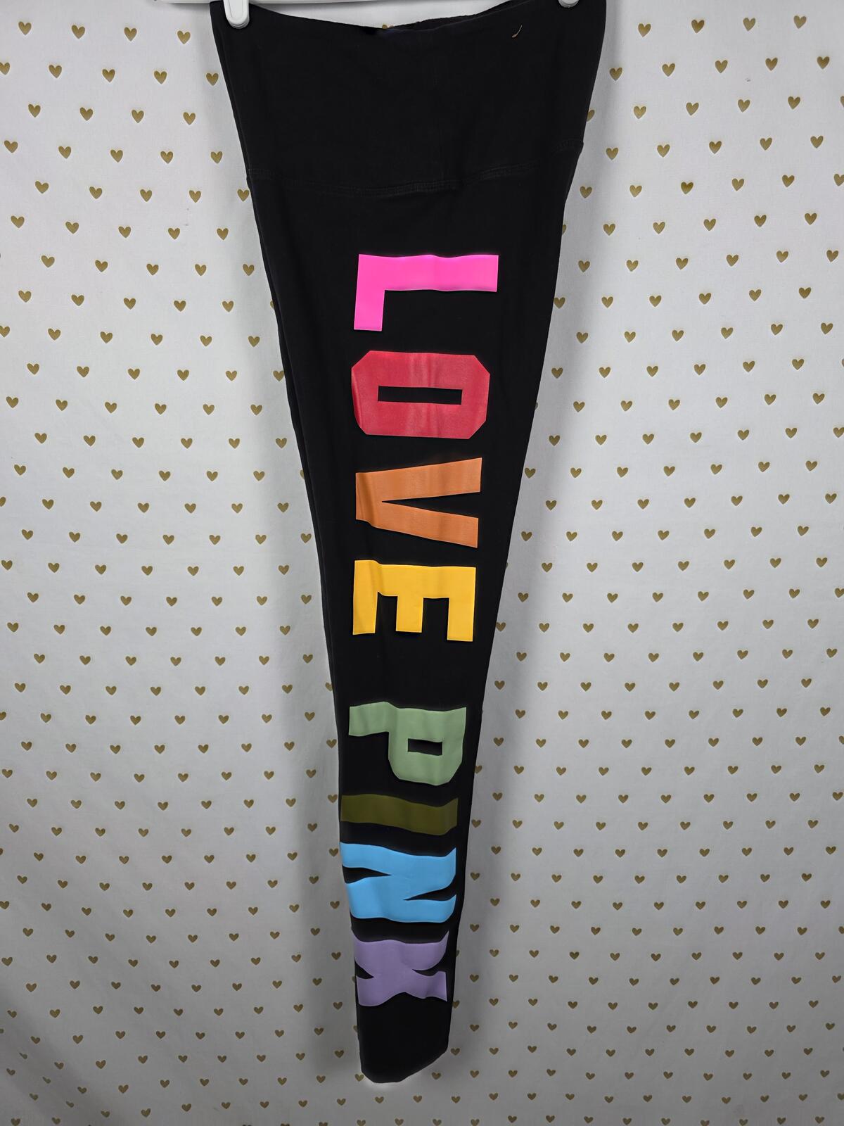 Victorias Secret PINK Love Rainbow Yoga Pants Skinny MEDIUM