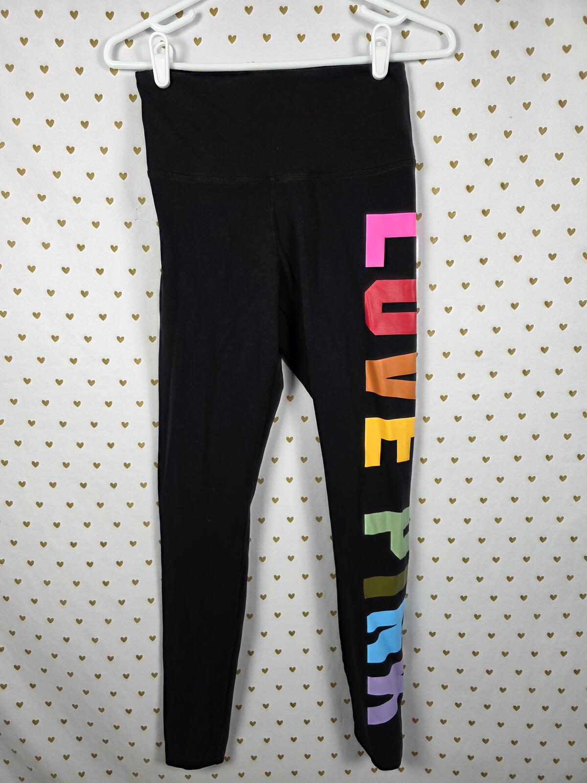 Victorias Secret PINK Love Rainbow Yoga Pants Skinny MEDIUM