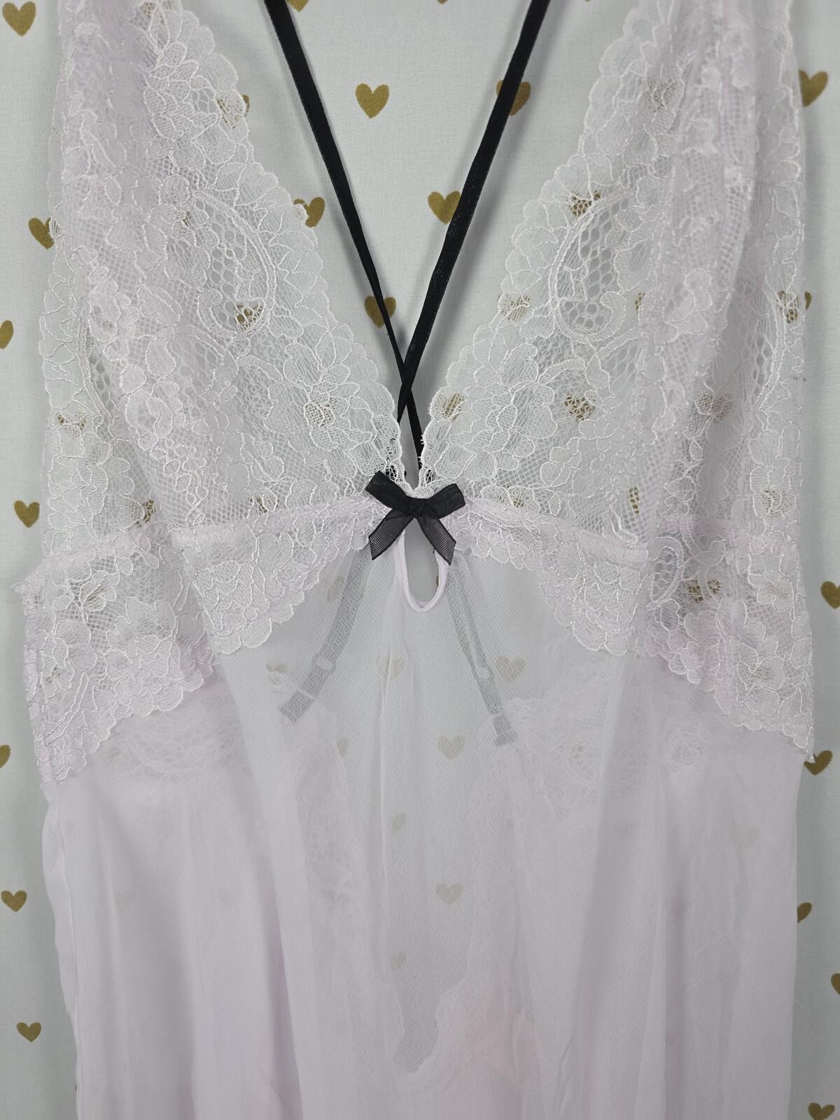 Victorias Secret Sheer Sexy Strappy Cross back nightie lingerie Blush large