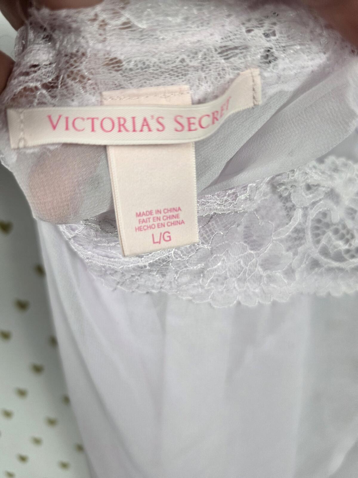 Victorias Secret Sheer Sexy Strappy Cross back nightie lingerie Blush large