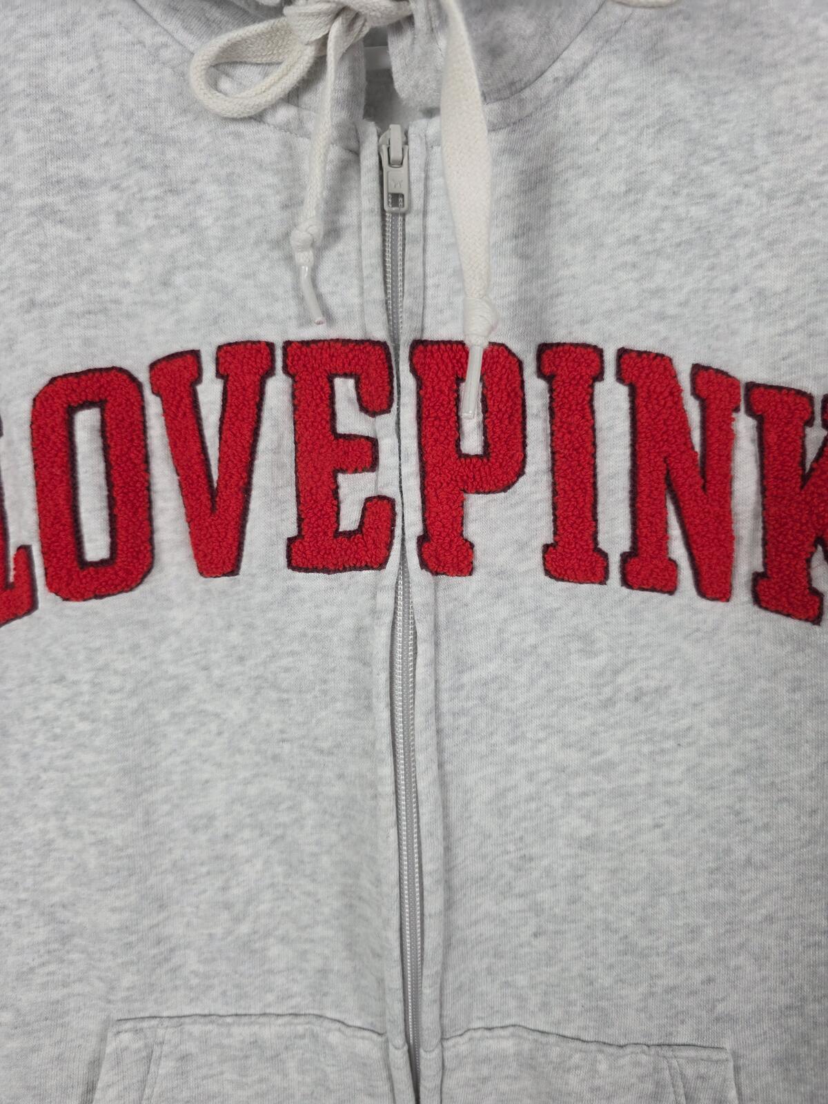 Victorias Secret Pink LOVE Embroidered Hoodie Jacket Sweatpants SET SMALL