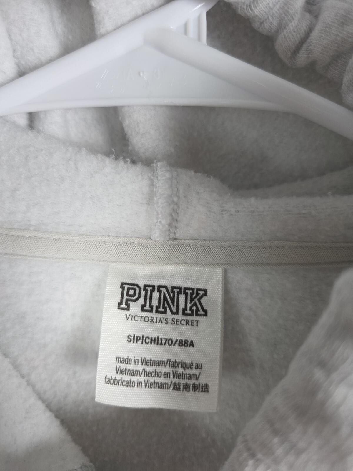 Victorias Secret Pink LOVE Embroidered Hoodie Jacket Sweatpants SET SMALL