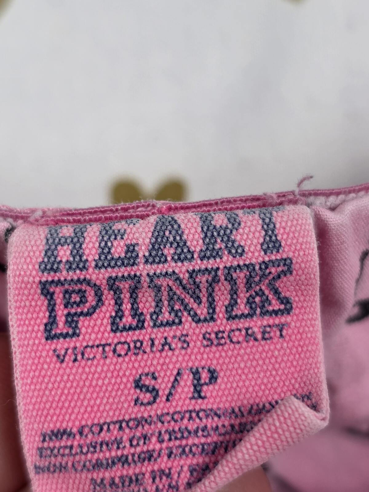 Vintage Victoria's Secret PINK Boxer Shorts SMALL Pink Safety Pin Print Lounge