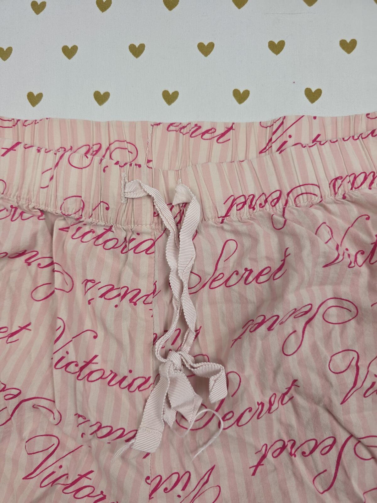 Victorias Secret PINK Logo Striped Medium Sleep Shorts Boxers Pajama Bottoms