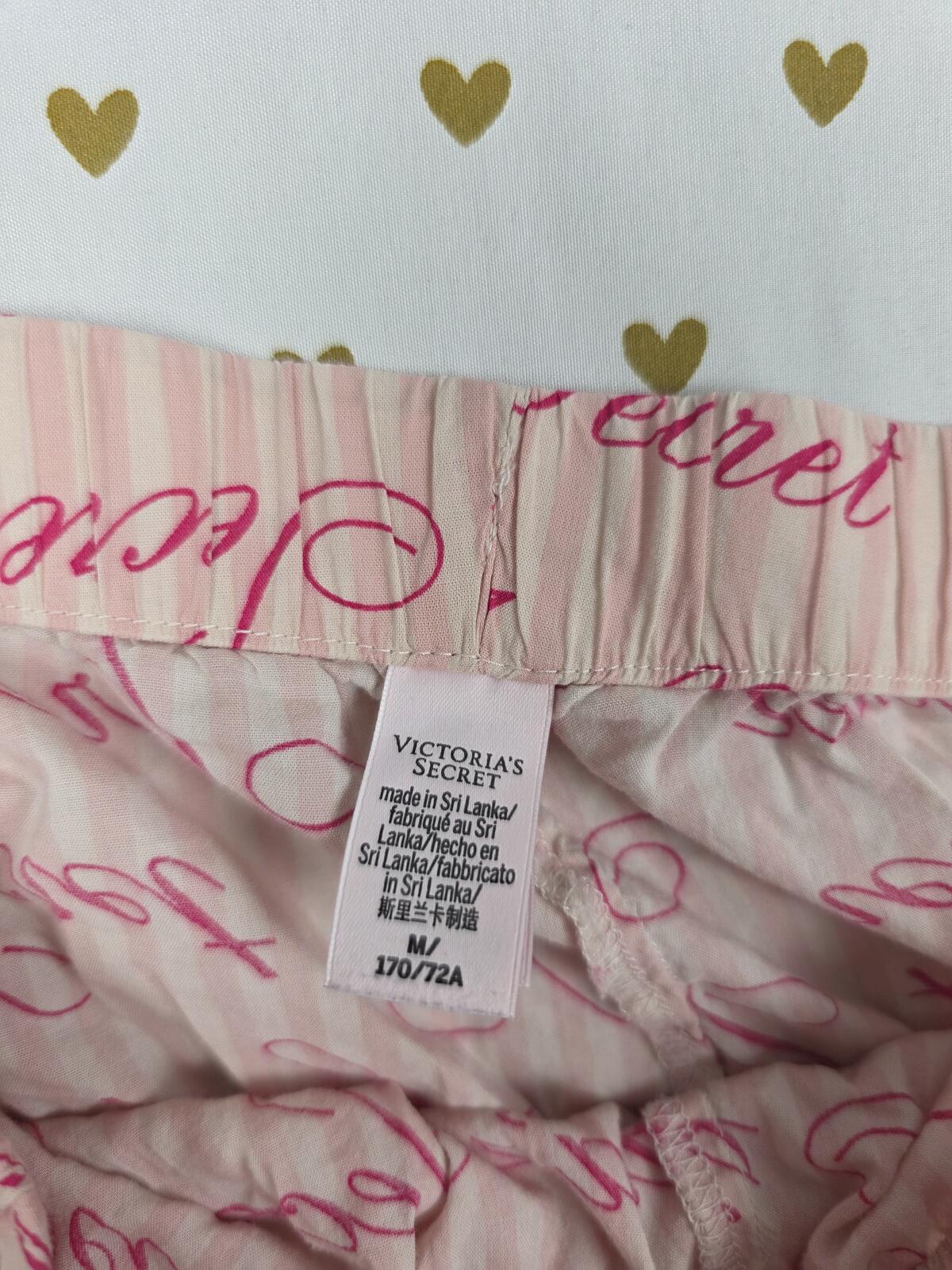 Victorias Secret PINK Logo Striped Medium Sleep Shorts Boxers Pajama Bottoms