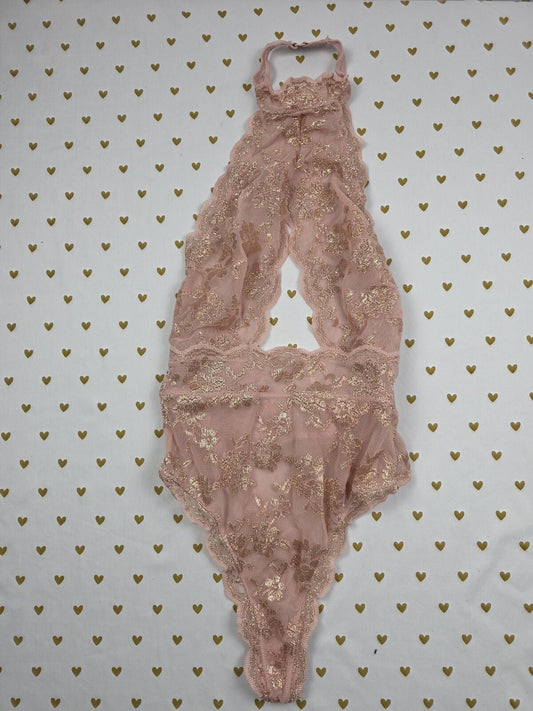 Victorias Secret Sexy Choker Bodysuit Teddy Thong Lingerie SMALL
