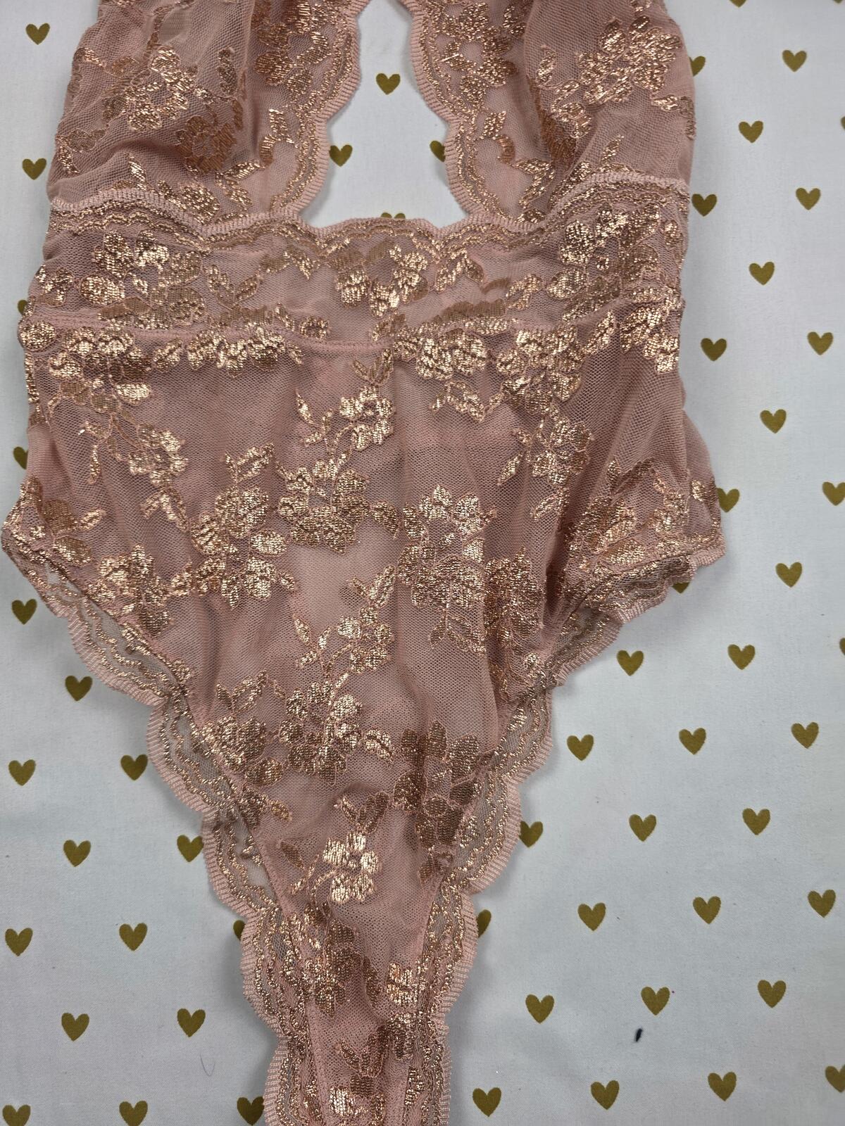 Victorias Secret Sexy Choker Bodysuit Teddy Thong Lingerie SMALL