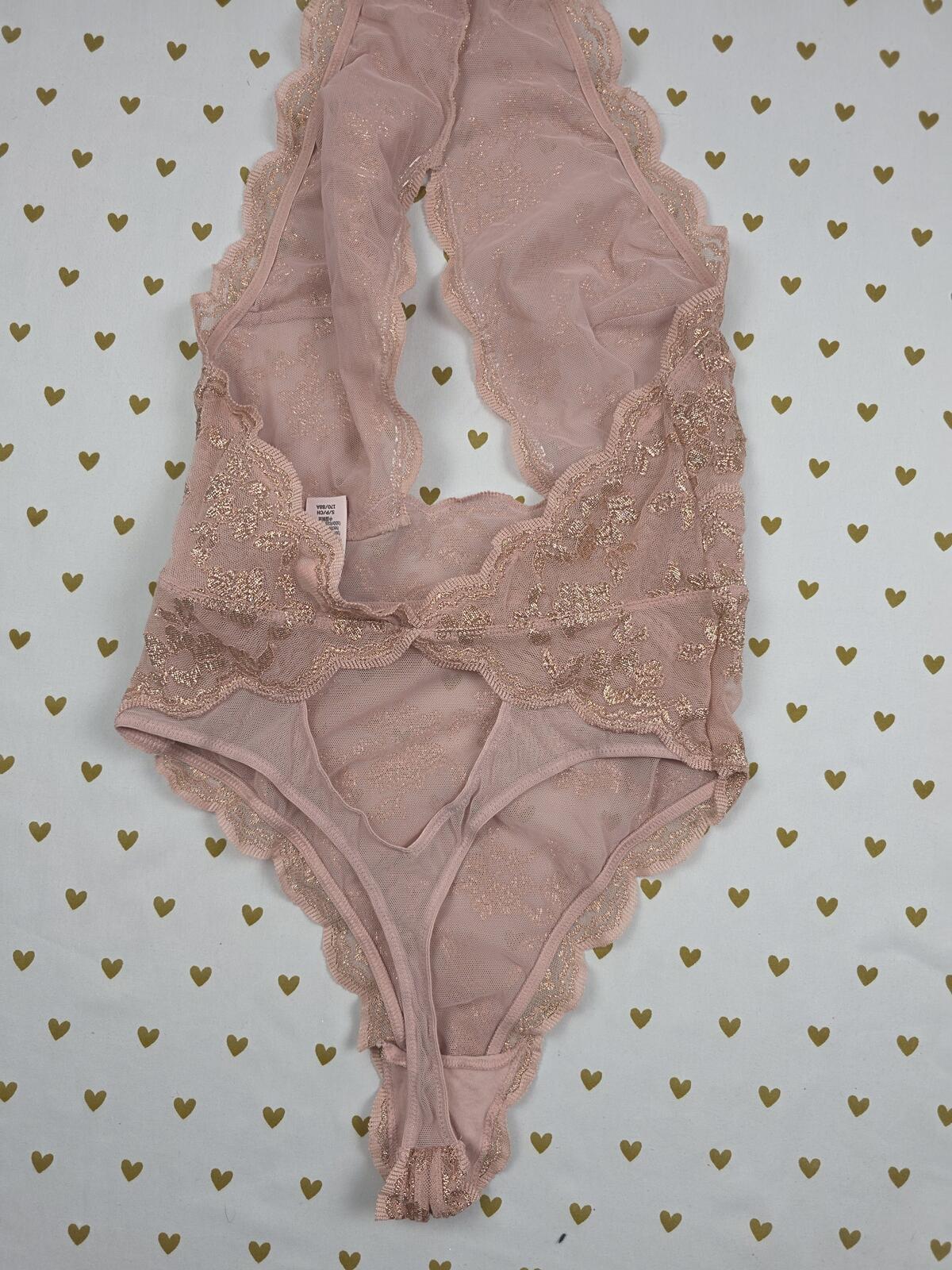 Victorias Secret Sexy Choker Bodysuit Teddy Thong Lingerie SMALL