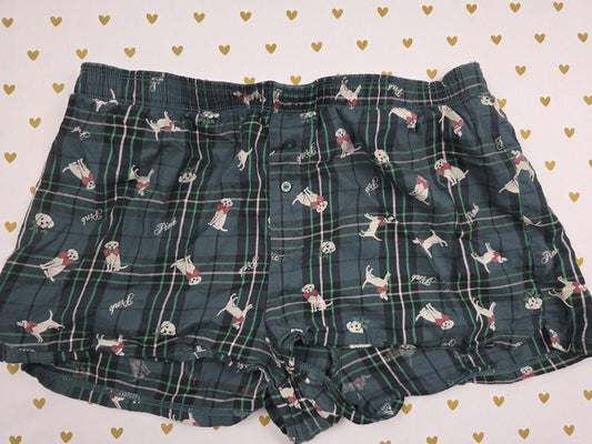 Victorias Secret PINK Dogs Plaid Small Sleep Shorts Boxers Pajama Bottoms